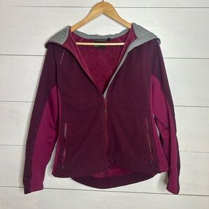 Mammut Women’s Full-Zip Fleece Jacket Hooded Burgundy Pink Size L
